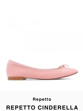 Repetto Blush Pink Leather Ballet Flat with Bow